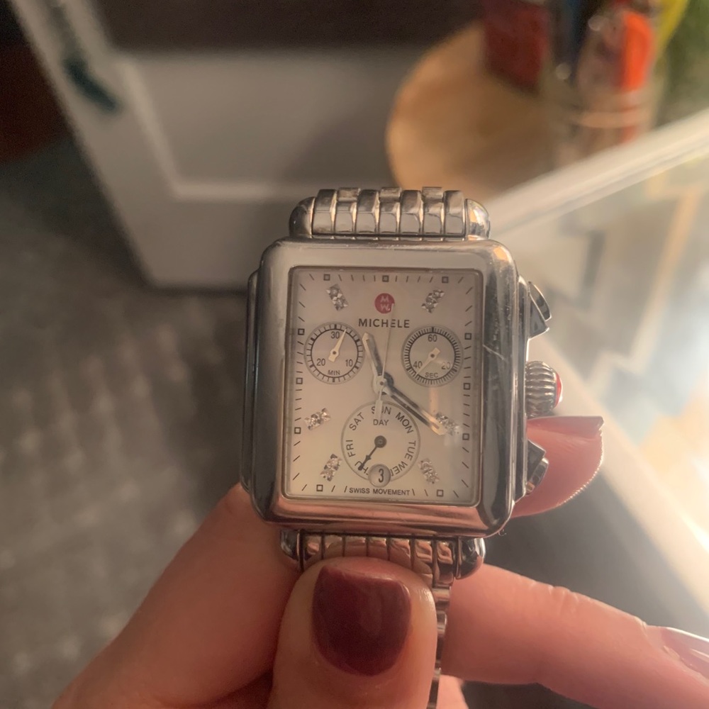🎄 Michele Deco Diamond Dial Watch Head & Bracelet 🎁